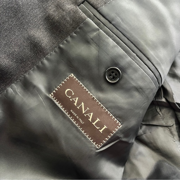 Canali Mens Charcoal Black 100% Wool Blazer Made in Italy Size 40L - Picture 3 of 9